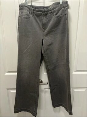 NYDJ Teresa Wide Leg Denim Jeans Gray Lift X Tuck Technology Size 14